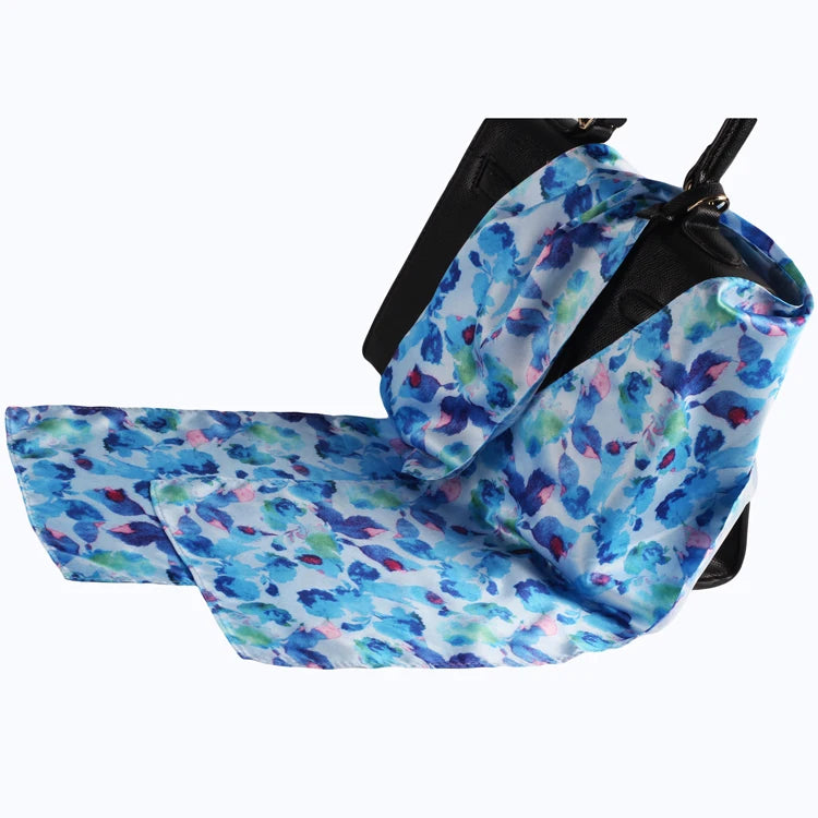 Manufacture Multiple Colors Accppted Custom Fashion Digital Printing Neck Long Size Scarf One Layer Luxury Pure Silk Satin Scarf