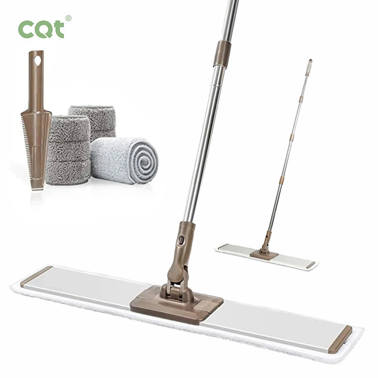 Swivel Handle Flat Mop Adjustable Microfiber Cloth Pads Long Flexible High Efficiency 90%-100% Dehydration Rate Available New