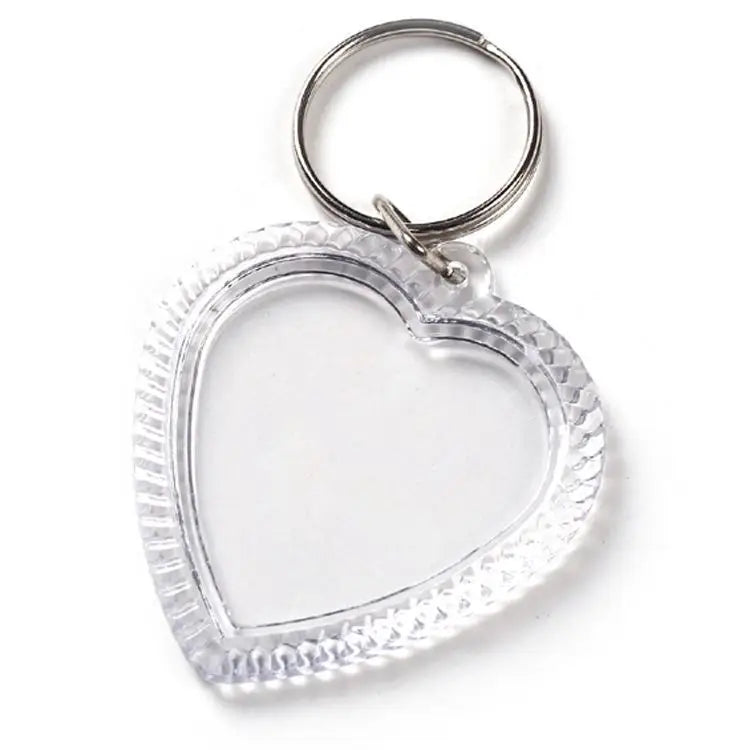 Acrylic Keychains Blank Heart Shape Acrylic Photo Frame Keychain Custom Transparent Personalized Logo Acrylic Keychain
