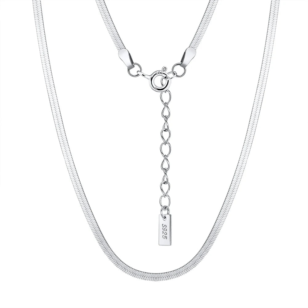 RINNTIN SC44 Handmade Custom 925 Sterling Silver Necklace Chain Men Fashion Jewelry Finding Popular Colar Cadena Chain for Women