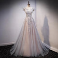 2024 New Temperament Color Yarn High-end Luxury Tail Host Dream Sen Department Vocal Art Test Evening Dress Woman