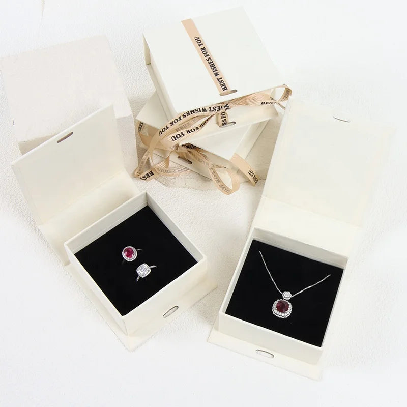 2024 Luxury Small Magnetic Cardboard Book Shape Paper Jewelry Packaging Box with Ribbon for Perfume or Small Gifts