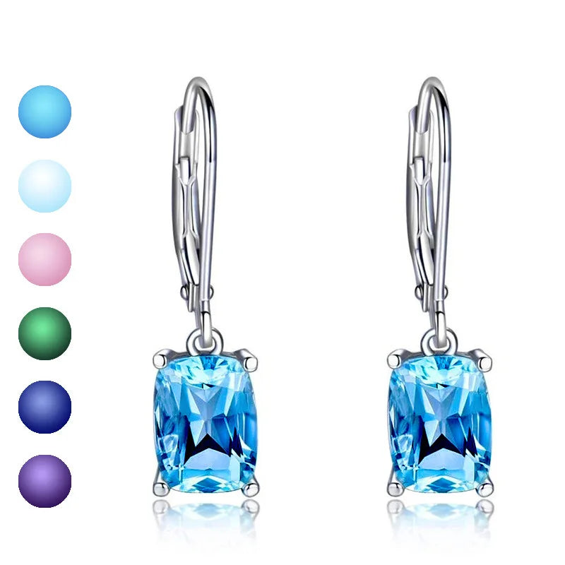 CAOSHI Bling Bling Beautiful Radiant Cut 6 Colors Zircon Romantic Bridal Earrings Girls Lady Pure Ladies Drop Earrings