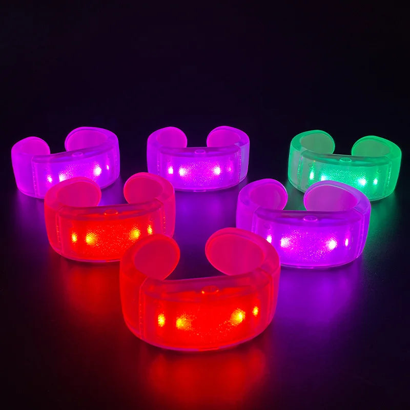 Remote Controlled Rechargeable Silicone LED Bracelet with Music Sound Control DMX Light for Christmas Events Concerts