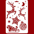 HY Christmas Stencils Template - Reusable Plastic Craft for Art Drawing Painting Spraying Window Glass Door Car Body Wood
