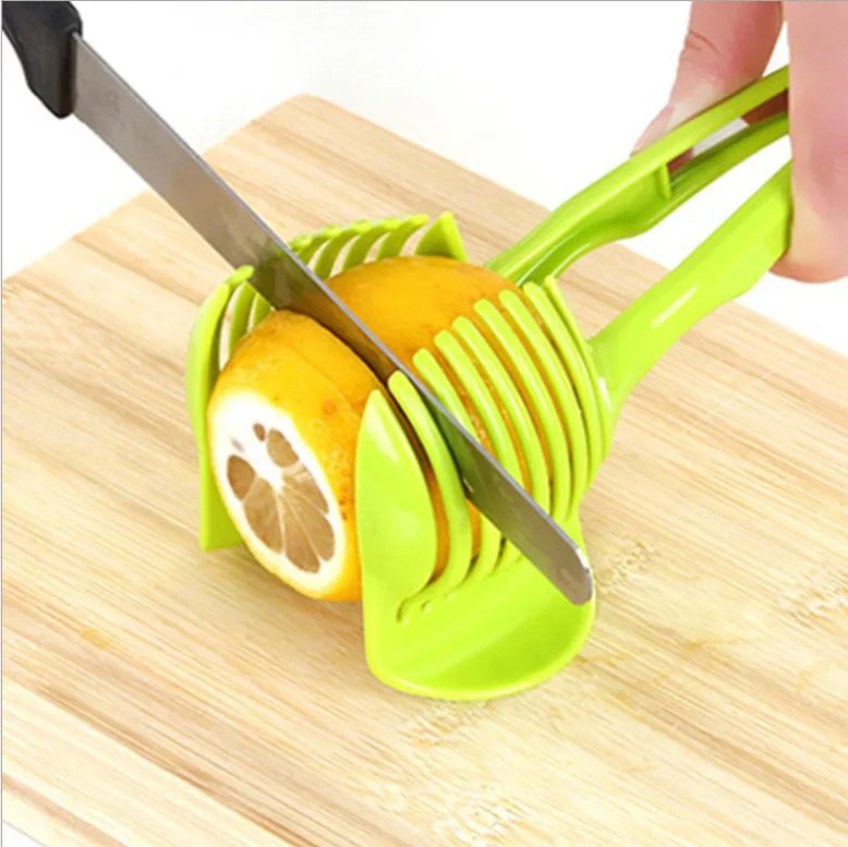 Tomato Slicers Cutter Holder Onion Fruit Vegetable Food Tong Orange Lemon Tomato Slicer