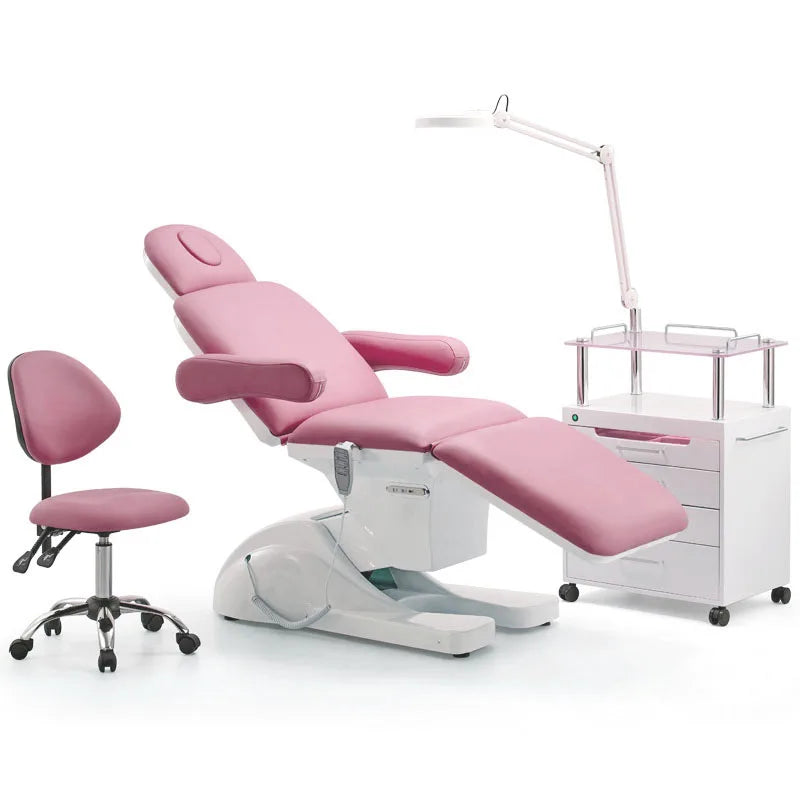 Hot Sale Pink Salon Furniture Lash Massage Table Cosmetic SPA Bed Electric 3/4 Motors Facial Beauty Massage Bed