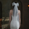 IVANHOE Bow Lace Wedding Veil Bridal Veil Clip Bridal Hair Accessory