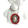 Natural lapis lazuli Turquoise mop spiny oyster 925 Sterling Silver Gemstone beads Turquoise  Necklace