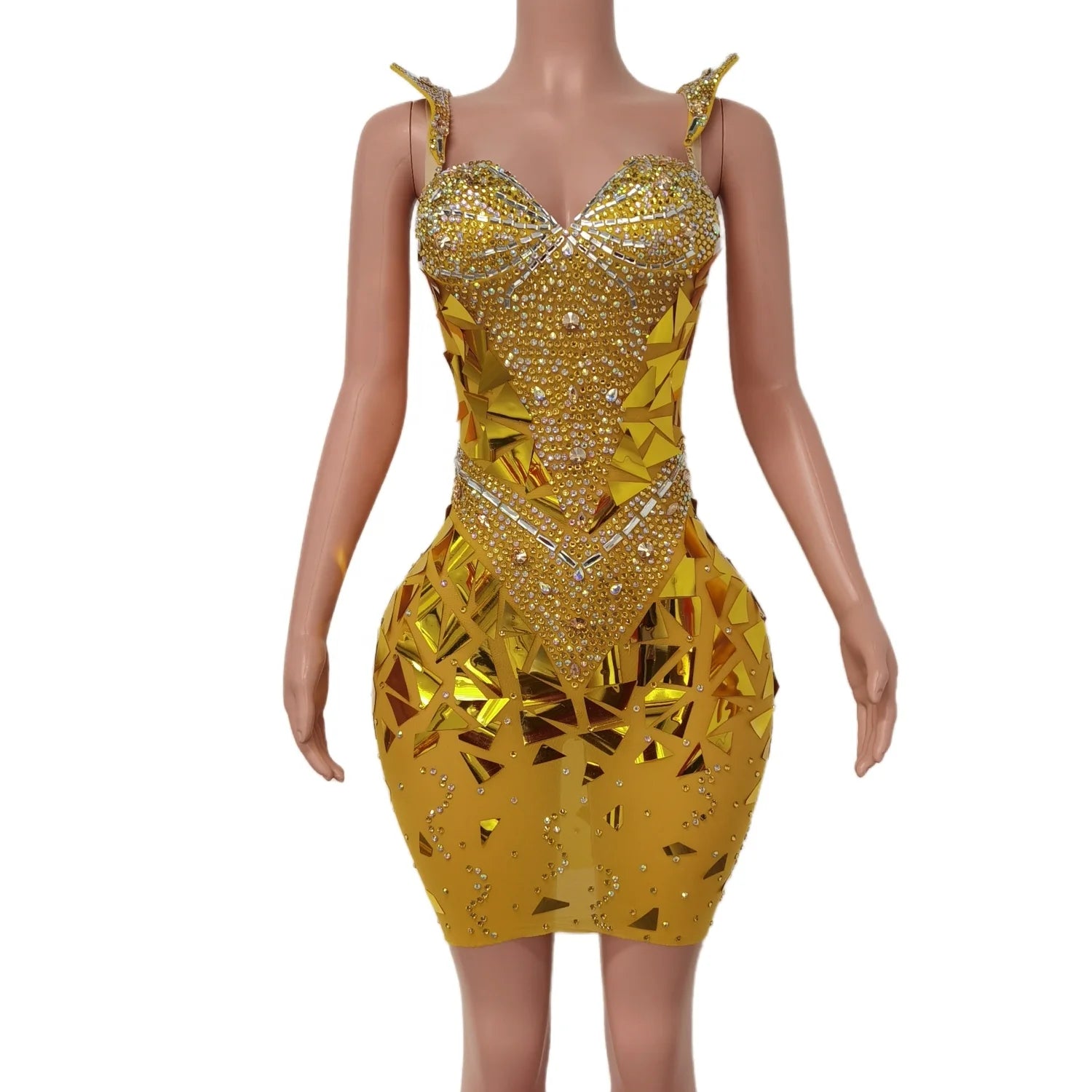 Shiny Mesh Perspective Sequins Rhinestone Woman Cocktail Pencil Slip Dress Sexy Club Prom Gowns Birthday Wedding Guest Dresses