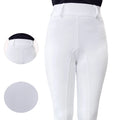 White Equestrian Dropship Women Crescent Shaped High Waist Equestrian Breeches 4-Way Stretch Breathable Horse Riding Pants