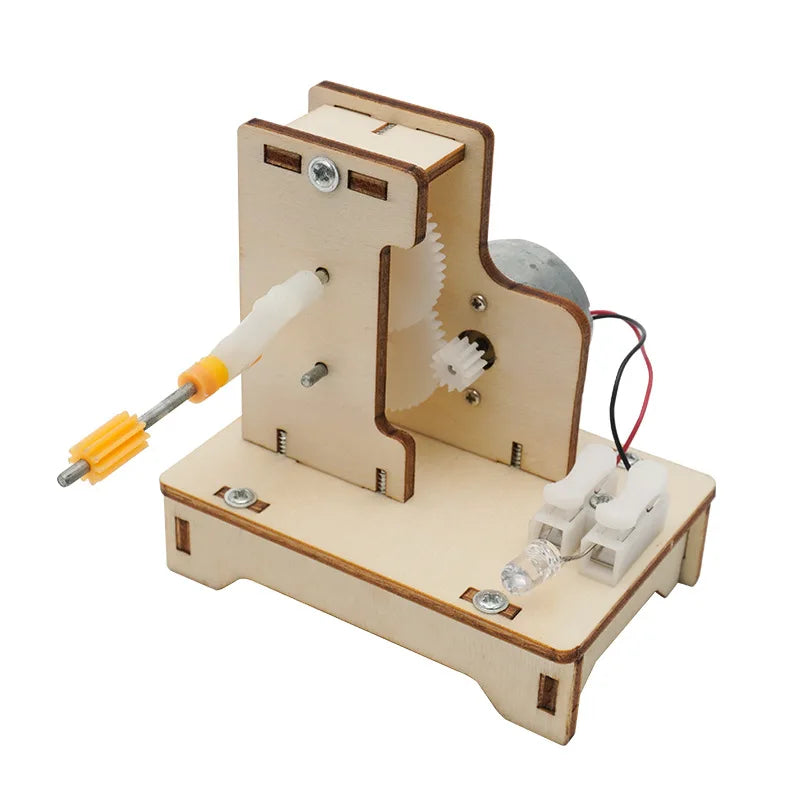 DIY Educational Equipment Wooden Hand Generator Kit Student Learning Technology Physic Science STEM Toys