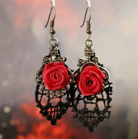 Rose Flower Earrings European American Silk Flower Earrings for Accessories Wholesale N240116