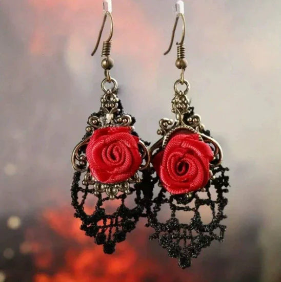 Rose Flower Earrings European American Silk Flower Earrings for Accessories Wholesale N240116