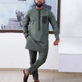 M-4XL Kaftan New Autumn Winter Men's Suit 2-piece Suit Long-sleeved African Style Traditional Clothing Men's Suit