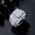 Factory Price VVS Moissanite Ring Custom Hip Hop Jewelry 925 Sterling Silver White Gold Iced Out Men Ring