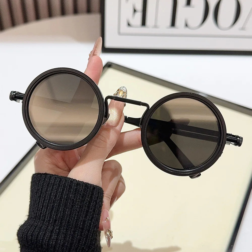 UNOC 2026 Newest Luxury Vintage Round Adjustable ND Filter Polarized Sunglasses Outdoor Shades for Men Women
