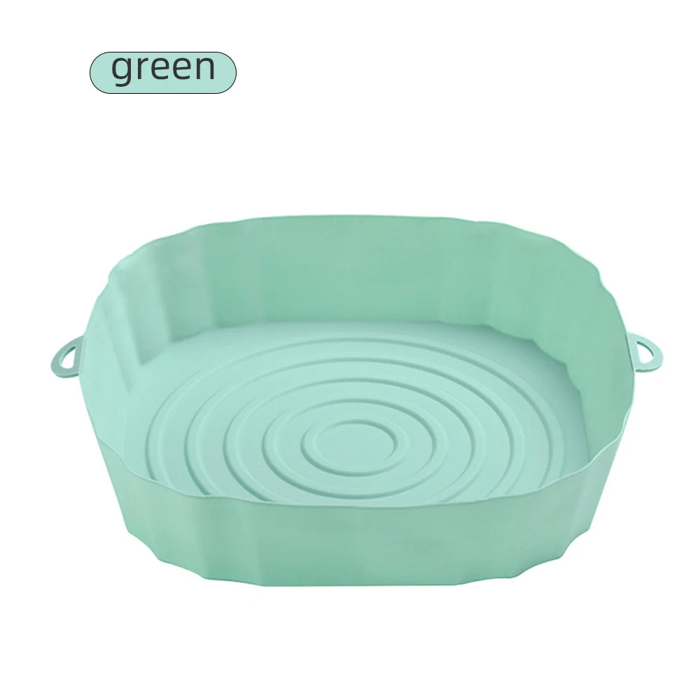 Hot Wholesale Reuseful Foldable Square Silicone Liner Basket for Air Fryer