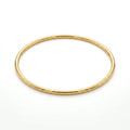 QIAOREN 12781 Stainless Steel Thin Gold Round Bangle Polished Plain Minimal Stack Wrist Bracelet for Women