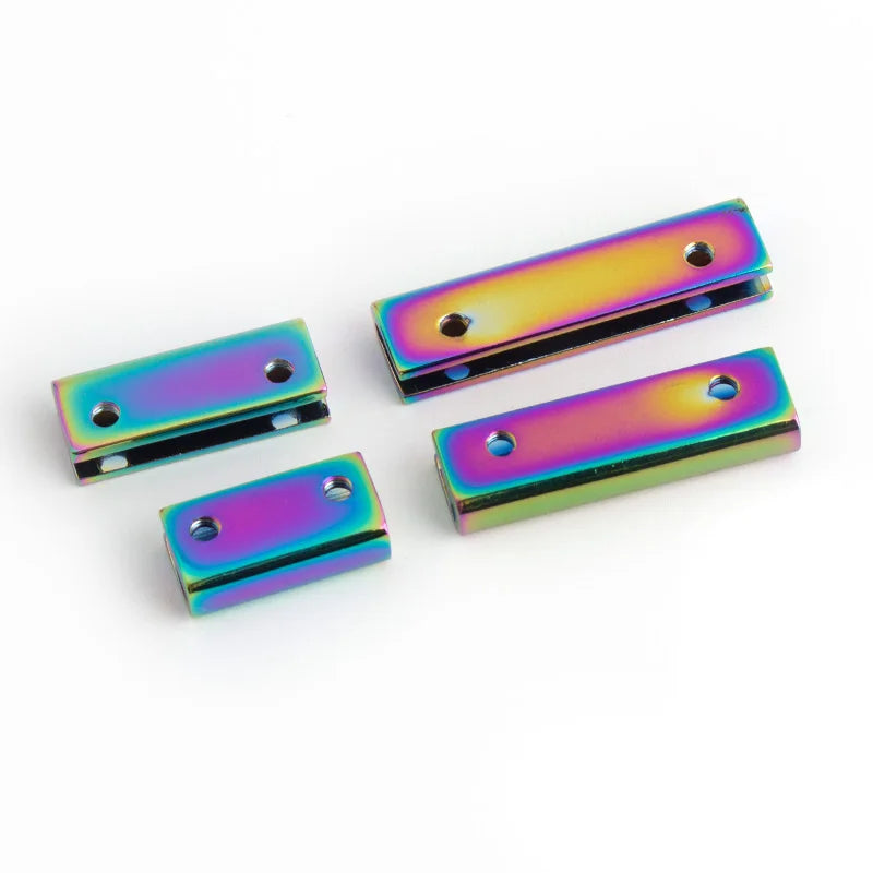 Multi-Size Rectangular Strap End Clasp 20/25/34/50mm - Rainbow Color Metal Buckle for Handbags Bag Straps Wholesale