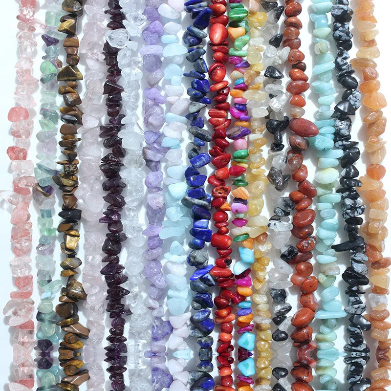 5-8 mm Natural Stone Crystal Gavel Beads for Jewelry Making Amethyst Rose Quartz Fluorite Rubble Loose Stone Beads