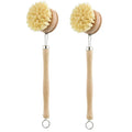 Accept Custom Logo Pan Pot Washing Long Handle Kitchen Beech Wood Cleaning Brush With Replaceable Head