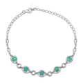 YBO Luxury 925 Sterling Silver Wrist Charm Bracelets Women's Natural Emerald Gemstone Bangles Fine Jewelry for Party Gift