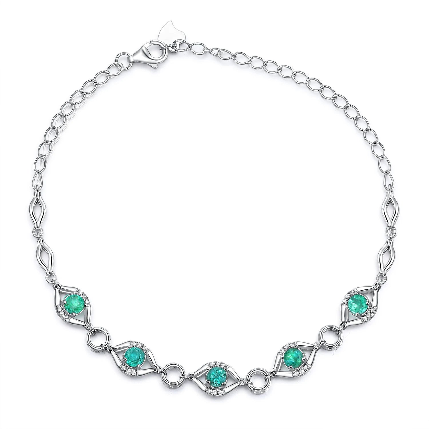 YBO Luxury 925 Sterling Silver Wrist Charm Bracelets Women's Natural Emerald Gemstone Bangles Fine Jewelry for Party Gift