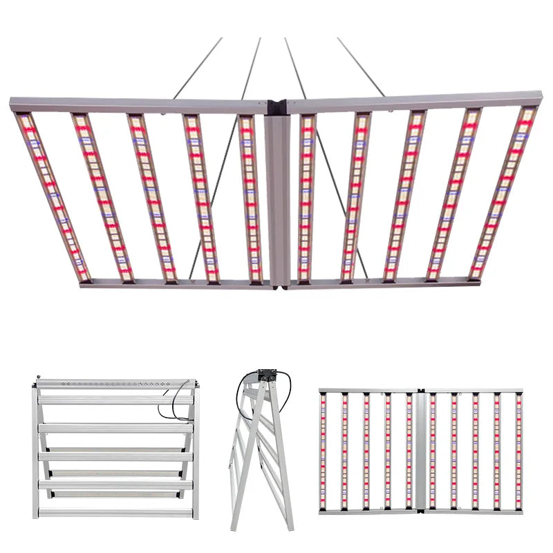 LEDILAND 800W UV IR Full Spectrum 12-Bar Indoor Grow Light High-Intensity 1000W 1200W Blue White LM301H IP54 48H Bloom Aluminum