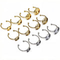 10pcs 8/10/12//14/16/18/20mm Stainless Steel Gold Plated Adjustable Ring Settings Blank BaseFit 8-25mm Glass Cabochons Bezels