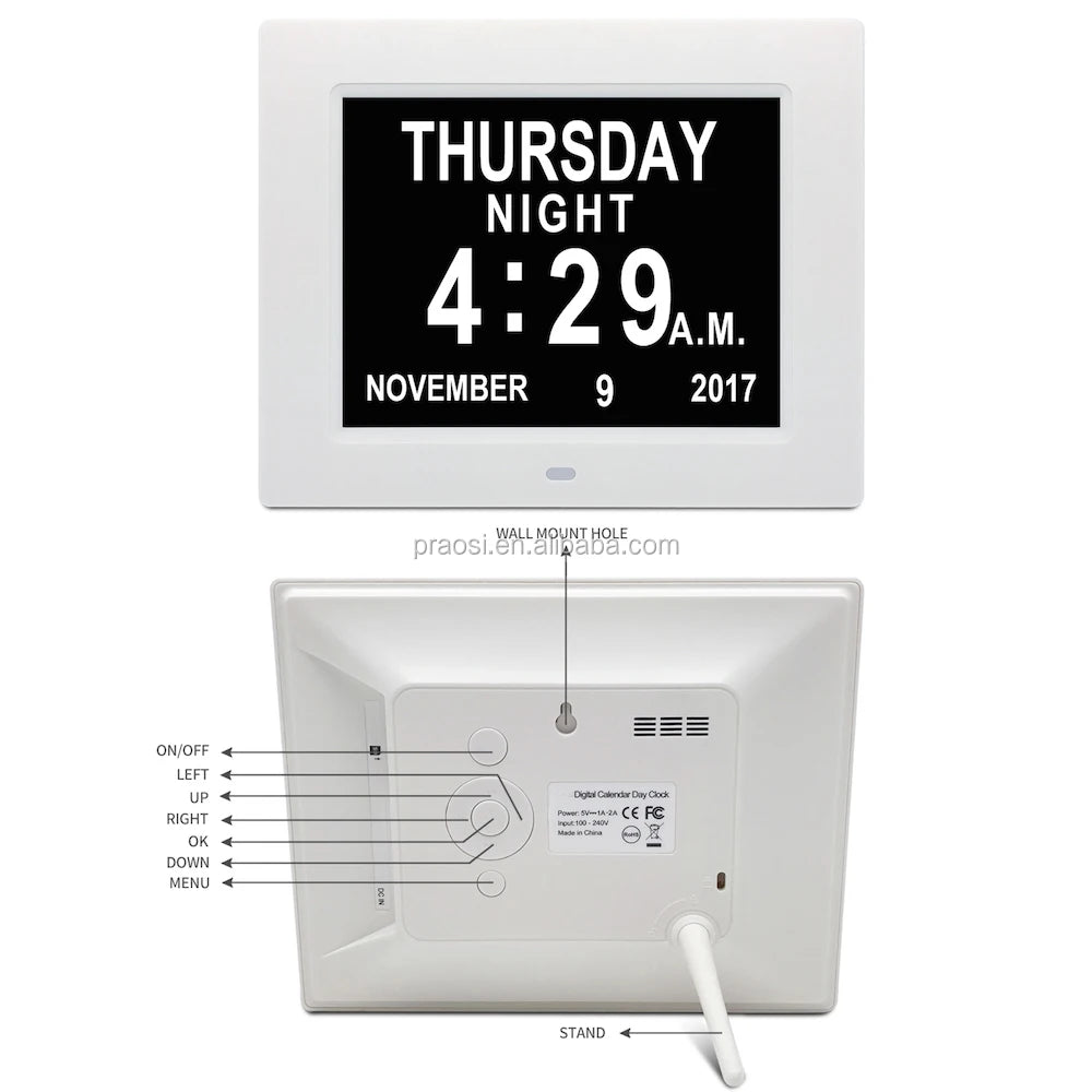 Shenzhen Factory Cheap 8 Inch LCD IPS Screen Wall Desk Table Digital Clocks With Pictures Slideshow