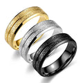6MM 8MM Stainless Steel Ring High Quality Middle Line Dull Polished Silver Gold Plated Jewelry Rings for Men Women