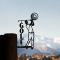 Golf Sports Metal Wall Art Branch Steel Silhouette Outdoor Statue Stake for Home Garden Patio Decor Golf Products
