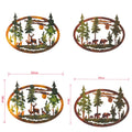 White Tailed Deer or Bear Mountain and Tree Metal Wall Art Indoor and Outdoor Wall Decoration Iron Landscape Painting