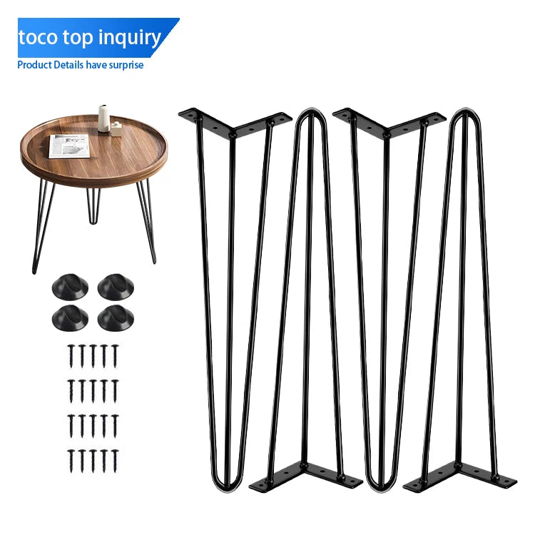 Toco Modern Stainless Steel Folding Metal Spider Table Legs for Coffee Dining Living Room Bedroom Outdoor Use