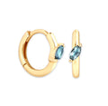 Milskye Wedding Fine Fashion Jewelry for Women Couple Set 925 Silver 14K Gold Zircon Simple Hoop Earrings