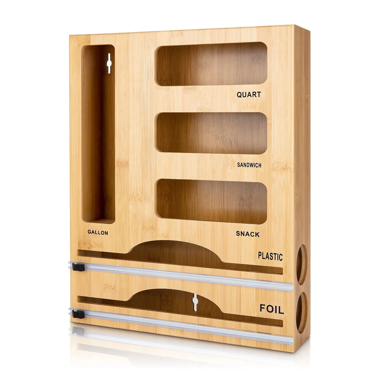 Large Kitchen Drawer Bamboo Ziplock Bag Storage Bags Container Organizer