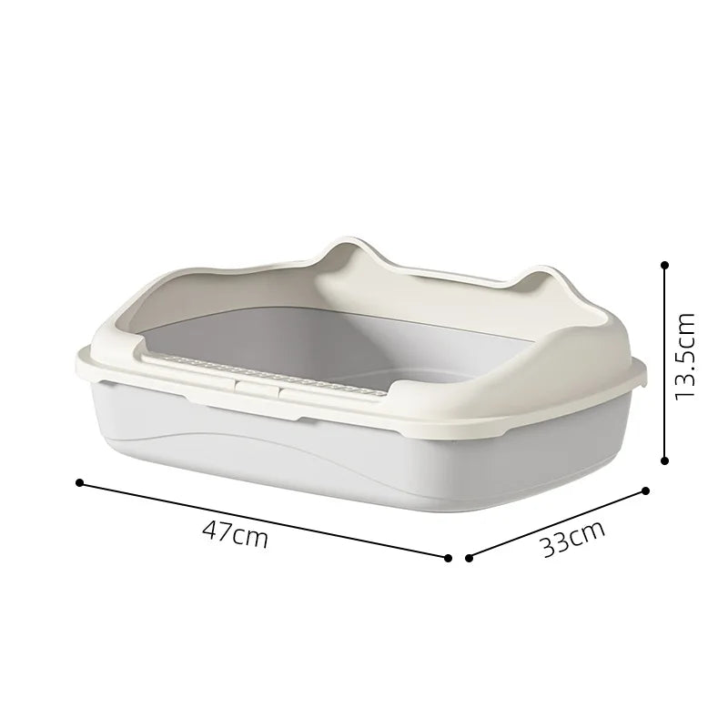 Extra-large semi-enclosed cat litter box open splash proof cat toilet king size cat litter box pet supplies