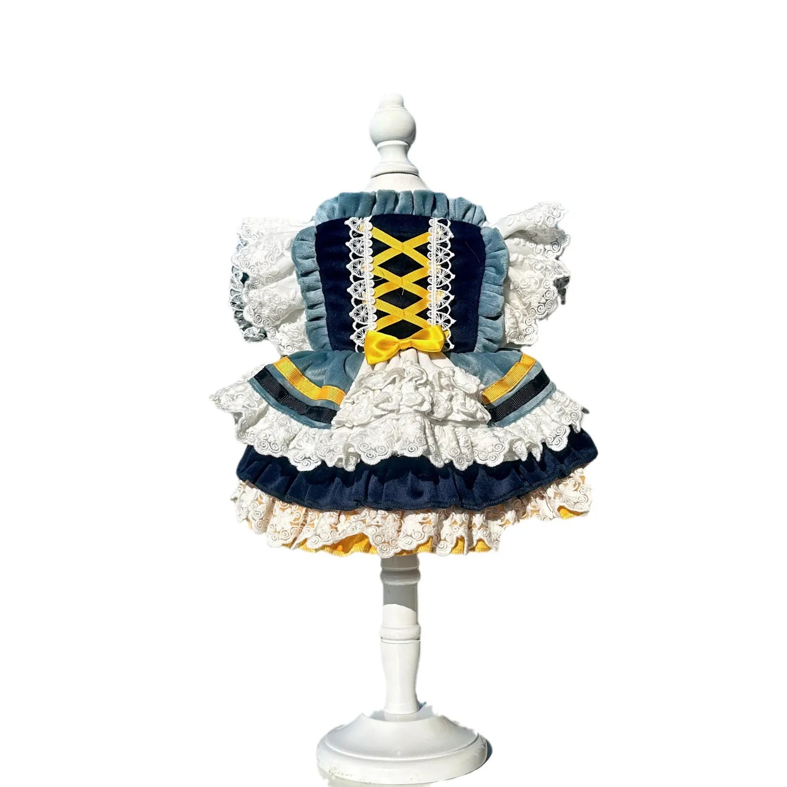 Luxury Cotton Denim Pet Dog Dress Cute Animal Princess Skirt for Winter New Year Outfit Included