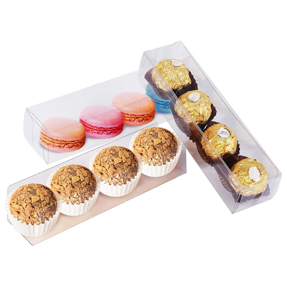 Recyclable Transparent Gift Box Chocolate Drage Packaging Foldable PET Packaging Clear Candy Box Transparent Plastic Box