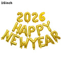 New Year Backdrop Decoration Happy 2026 Foil Bunting Banner Balloons Aluminum Letter Number Inflated Balloon Garland Celebration