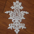 Newest White Bridal Embroidered Lace Front Appliques Wedding DIY Accessories LT2438A