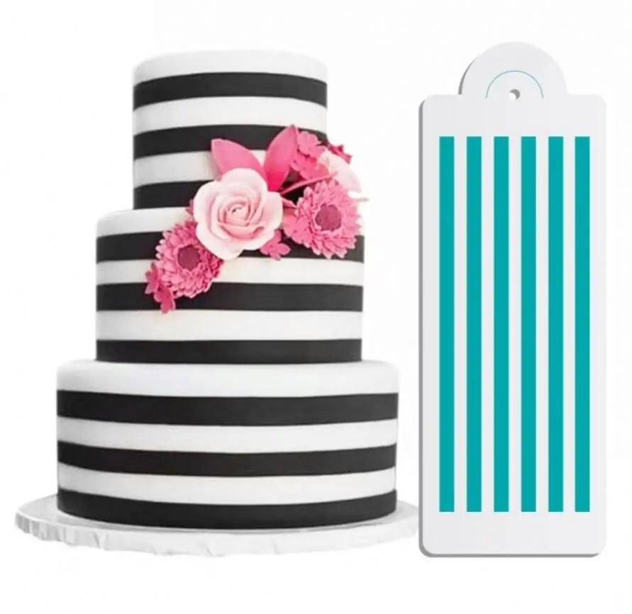 44x17cm Line Stencil Fondant Embosser Plastic Cake Mold Tools