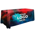 6' 8' ft Custom Draped Outdoor Polyester Party Fitted Table Cover Wedding Exhibition Tablecloth Trade Show Table Cloth logo