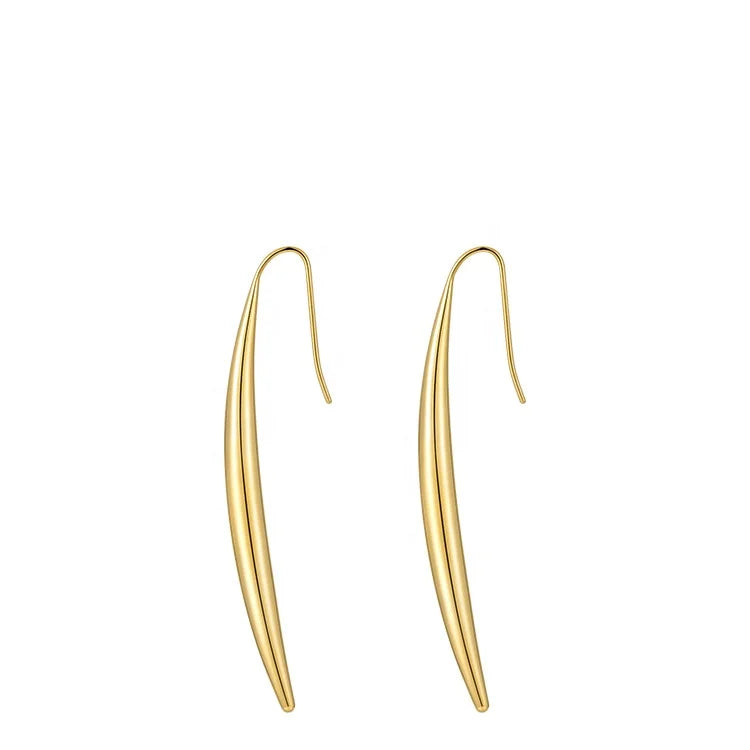High Quality 18K Gold Plated Stainless Steel Jewelry Water Drop Shape Dangle Accessories Earrings E211226