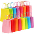 High Quality Rainbow Colors Kraft Paper Gift Bags Portable Kraft Paper Bag With Handles