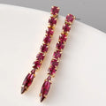 Wholesale Gold Plated Link Chain Tassel Stud Earrings Shiny Rhinestone Crystal Tennis Chain Tassel Earrings Women