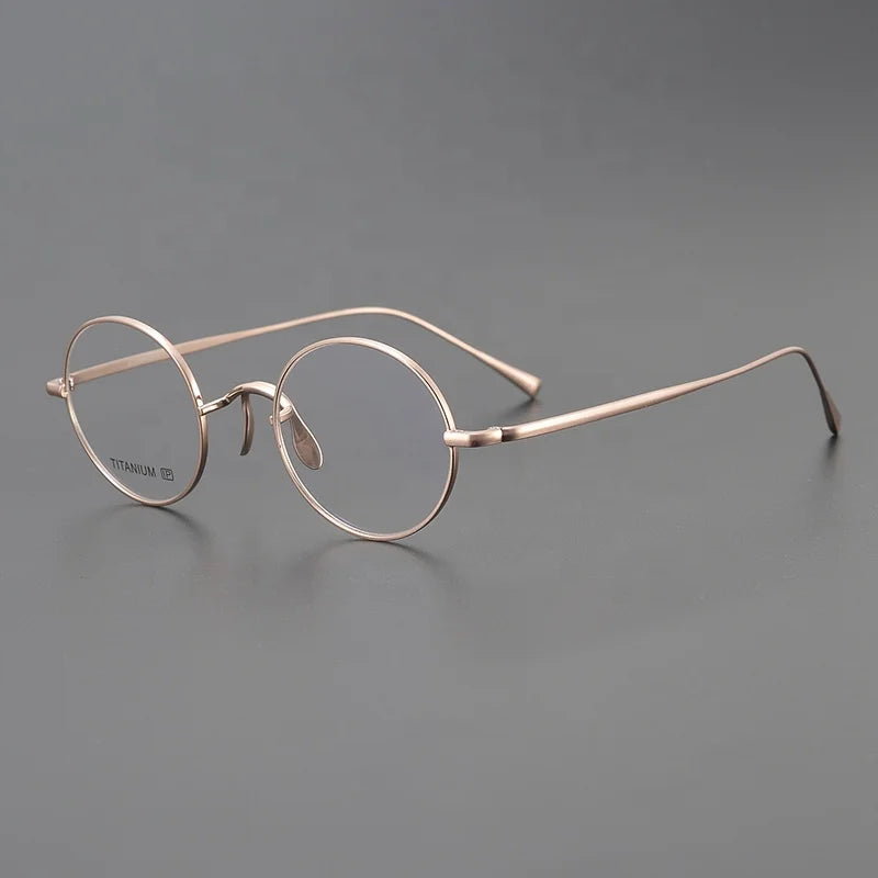 Shenzhen Titanium Glasses Frame Light Optical Anti-blue Factory Custom Trademark Small Frame Pure Men Women 8g Punk Style Oval