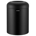 Hotel Large Volume Stainless Steel Waste Bins Round Black Trash Can Without Lid