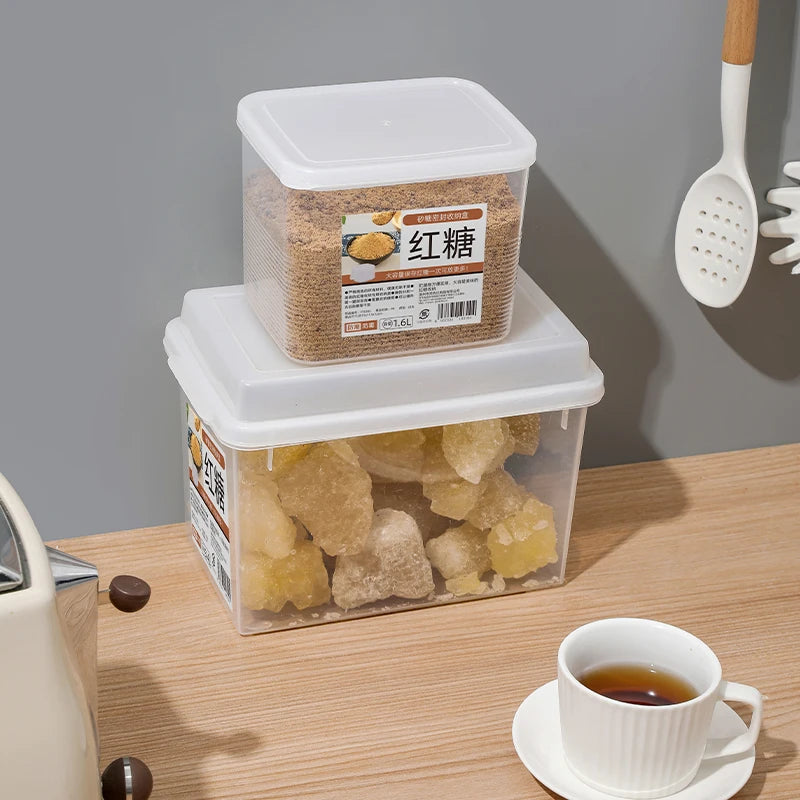 Refrigerator Plastic Pet Food Storage Box Bread Box for Kitchen Large Storage Canister Food